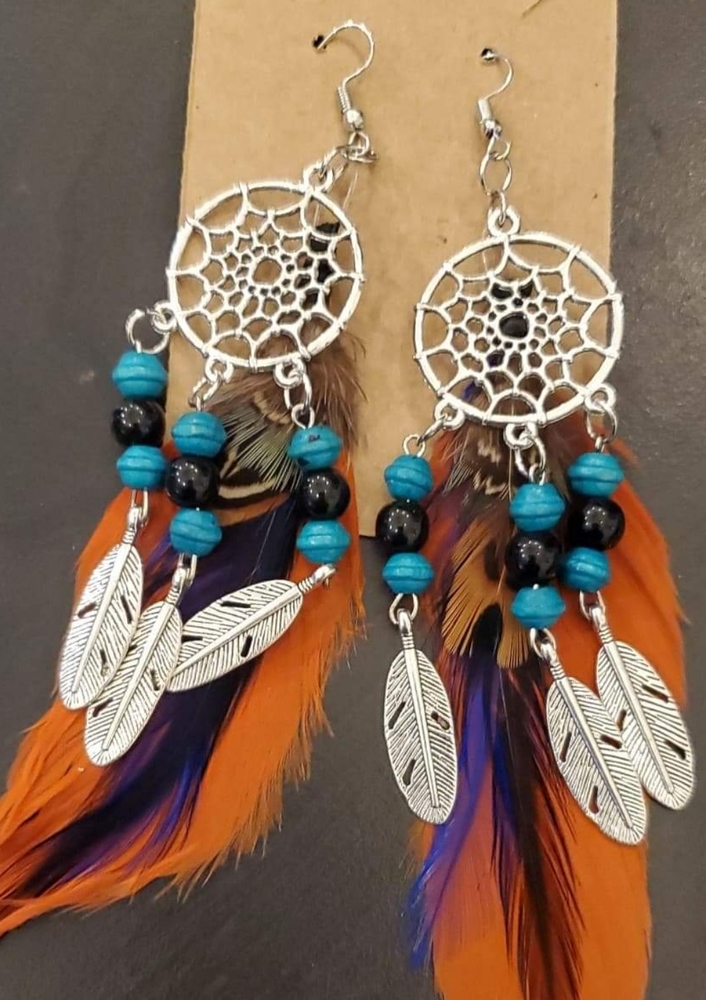 Large dream catcher earrings